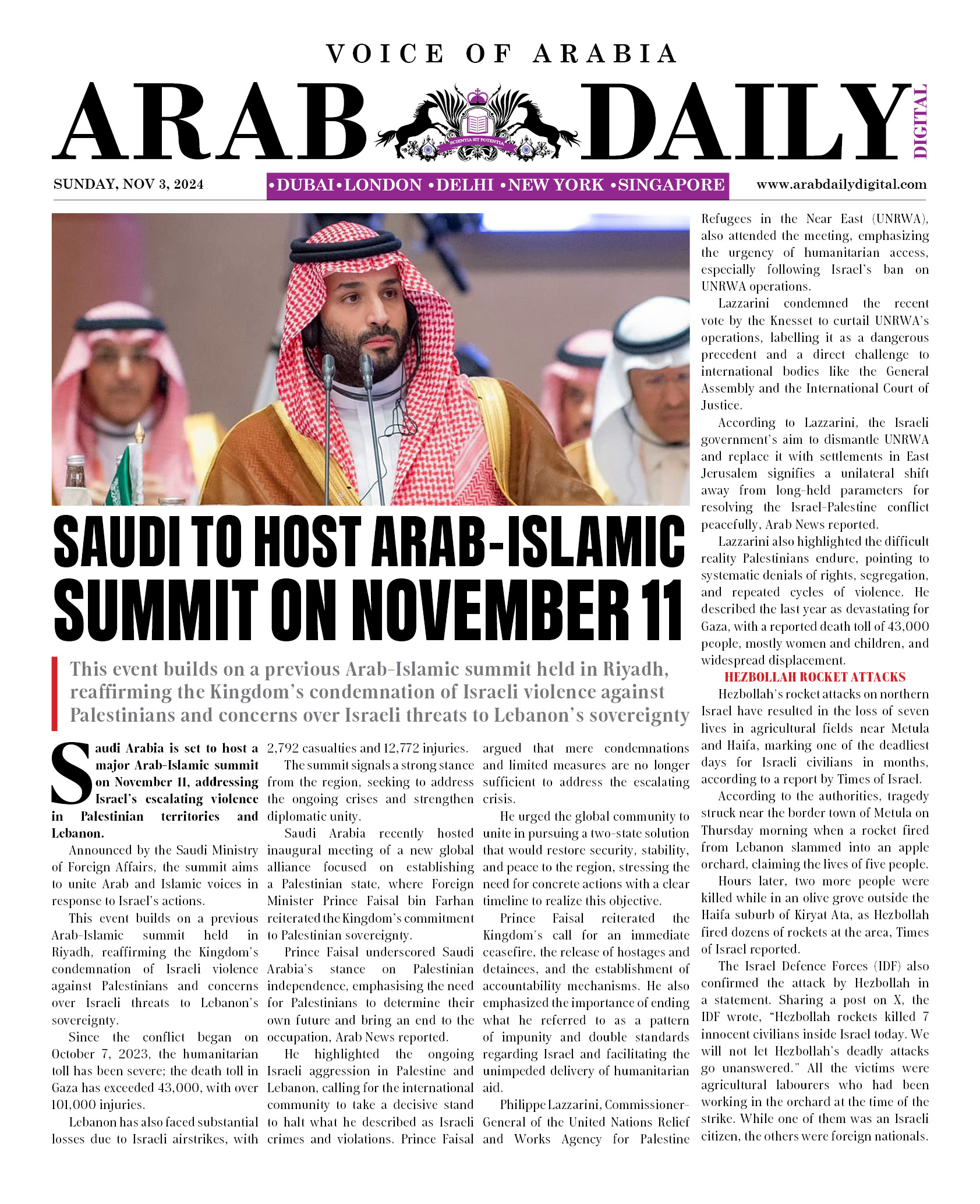 ARAB DD – NOV 3, 2024